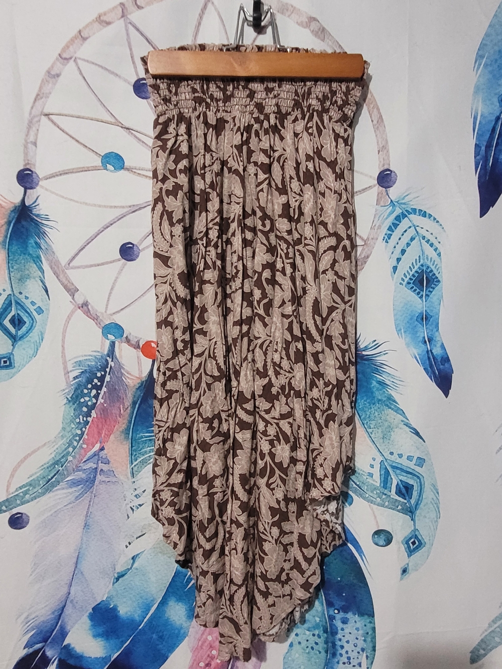 Brown Floral Tiered Maxi Skirt - Women